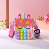 foto van Pop it tasje | Fidget toys  -fidget unicorn schoudertas-pop it unicorn tasje -schoudertasje pop it| Regenboog | Rainbow unicorn pop it bag-Kerst cadeau tas| fidget popit unicorn tas - Cadeautip | Sling tasje | Unicorn sling tasje | Pop it fidget toy