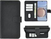 Huawei P50 Hoesje - Bookcase - Pu Leder Wallet Book Case Zwart Cover
