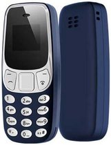 Kleine Minitelefoon met Bluetooth - Stemwisselaar - Telefoon Dual Sim - Blauw