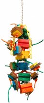 Zoo-Max Helice Tower 65 cm - speelgoed voor papegaaien - sloopspeelgoed - hout - papegaai - touw - speeltje voor ara