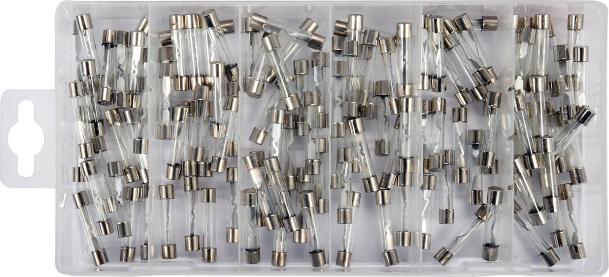 YATO glaszekeringen / buiszekeringen set 120-delig 6 x 30mm incl. opbergdoos YT-83130