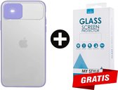 Backcase CamShield Slide Cover Camera Bescherming iPhone XS Paars - Gratis Screen Protector - Telefoonhoesje - Smartphonehoesje