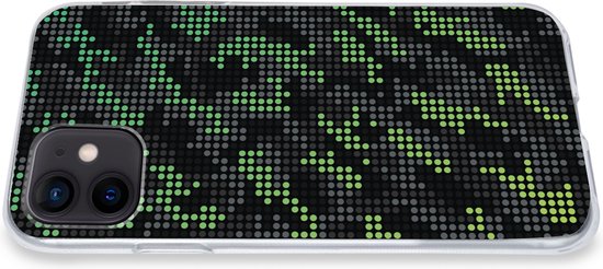 Coque iPhone 12 - Motif camouflage à pois verts et gris - Siliconen