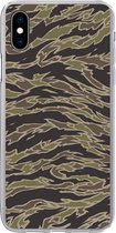 Telefoonhoesje Geschikt voor iPhone Xs Max hoesje - Camouflage patroon met strepen - Siliconen Telefoonhoesje