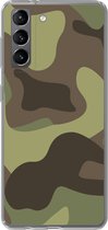 Geschikt voor Samsung Galaxy S21 hoesje - Illustratie van een camouflage patroon - Siliconen Telefoonhoesje