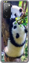 Geschikt voor Samsung Galaxy S20 FE hoesje - Panda's - Boom - Natuur - Siliconen Telefoonhoesje