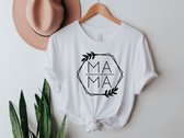 Lykke  Mama T-Shirt | Moeder | Katoen | Wit | Maat M