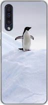 Geschikt voor Samsung Galaxy A50 hoesje - Pinguïn - IJs - Winter - Siliconen Telefoonhoesje