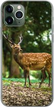 Geschikt voor iPhone 11 Pro hoesje - Hert - Bos - Dier - Siliconen Telefoonhoesje