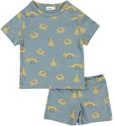 Trixie Pyjama Whippy Weasel Kort Junior Katoen Blauwgrijs Mt 104