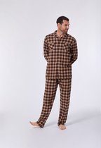Woody pyjama van geweven flanel jongens/heren - multicolor geruit - 212-2-QPW-W/957 - maat L
