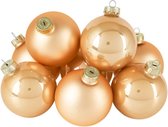 8x Oneiro's luxe kerstballen GLORE Champagne – ø80 mm- groen - kerstbal - luxe verpakking – kerstcollectie – kerstdecoratie – kerstboomhanger – kerstversiering