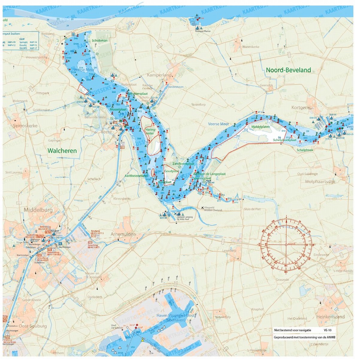 Kaartkussen incl vulling 50x50cm veersemeer