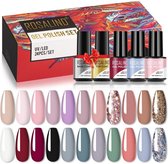 Rosalind® Gellak starterspakket - 22 kleuren, base coat en top coat - Gel nagellak set - UV/LED - Gellak set - 7ml per flesje - Gift set - Nagellak geschenkset