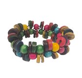 Armband - Houten kralen - Multicolor - Damesdingetjes