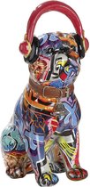 Beeld DJ hond mopshond - pop art - 20x13x30