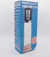 Power Escorts - Power Pump Ultra - Penis Vergroter Inclusief Uitwisselbare Pussy - Penis Pomp Oplaadbaar - BR52 - Transparant - Automatische Penis pomp met soepele Vagina - Stoere