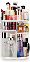 AWEMOZ Make-Up Organizer - Beauty Organizer voor Make Up - 360° Roterend - Opbergbox - Opbergdoos Cosmetica - Sieradendoos - Nagellak - Lippenstift - Wit - Cadeau voor Vrouw