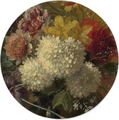 Walljar - Van Os - Hartvormige bloemen - Muurdecoratie - Forex wandcirkel