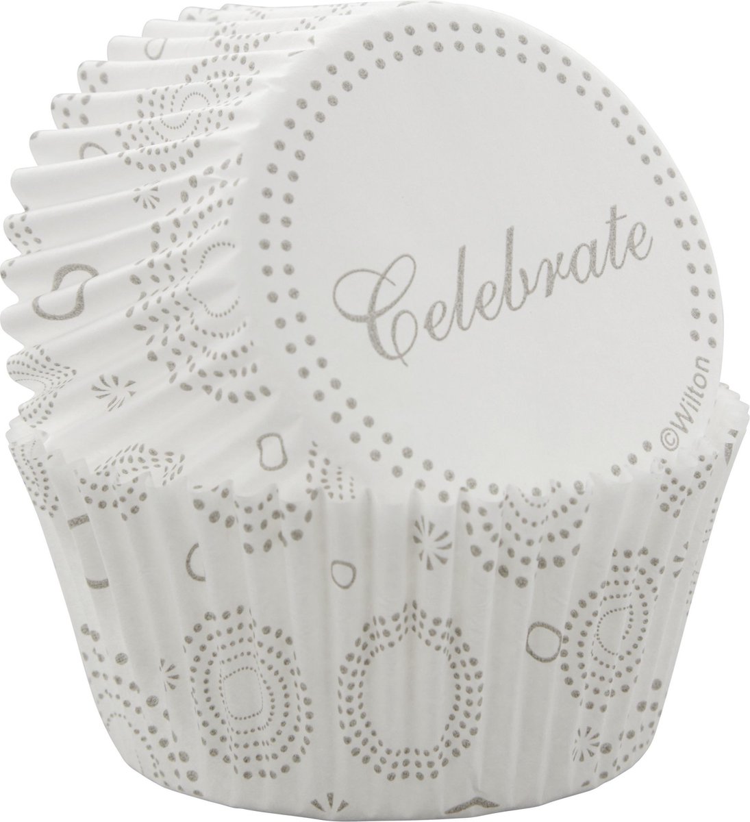 Wilton - Cupcakevormpjes - Celebrate Zilver - pk/75