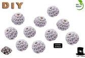 Bob Online ™ – Grijs - Ronde Gehaakte DIY Houten Kralen 16mm met ca. 3-4mm gaatje - 10 Stuks -  Grijs Gehaakte Kralen - Houten Kralen - Rijgkralen - Kralen Rijgen - Huisdecoraties enz. - 16mm Grey Crochet Beads