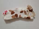 Sokken Kat - Kattensok met kattenstaart - Anti slip - Korte sokken - wit vlek - Unisex Maat 32-39 cat - dier - huisdier - cadeau - kado - geschenk - gift - verjaardag - feestdag –