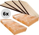 2x Himalaya Zoutsteen + 4x Cederhout Rookplank - Barbecue Accessoires