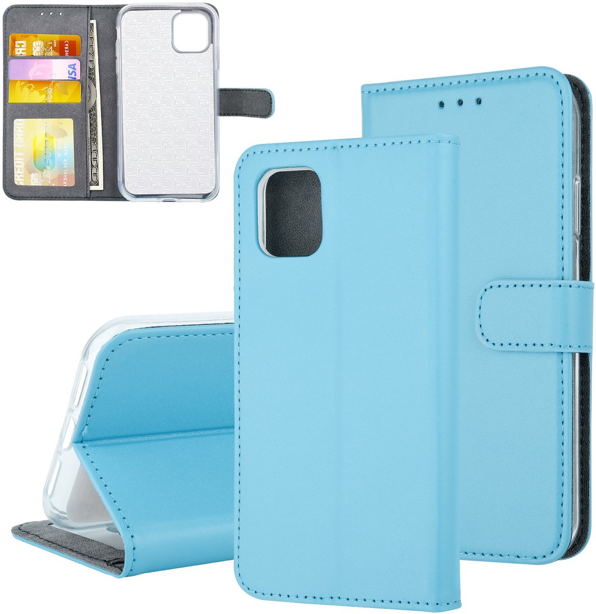 Blauw hoesje iPhone 11 - Book Case - Pasjeshouder - Magneetsluiting