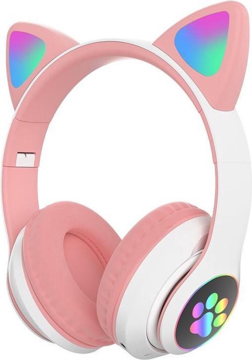 Cat Wireless Stereo Koptelefoon - Over Ear Headset - Hifi Stereo Bass - Katten Oortjes - Roze