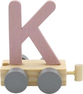 Lettertrein K roze | * totale trein pas vanaf 3, diverse, wagonnetjes bestellen aub