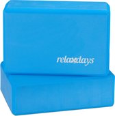 Relaxdays 2x yoga blok set - hardschuim - fitness blok - blauw