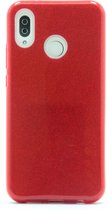 Glitter Back Cover Hoesje - Geschikt voor Huawei P20 Lite 2018 - Rood