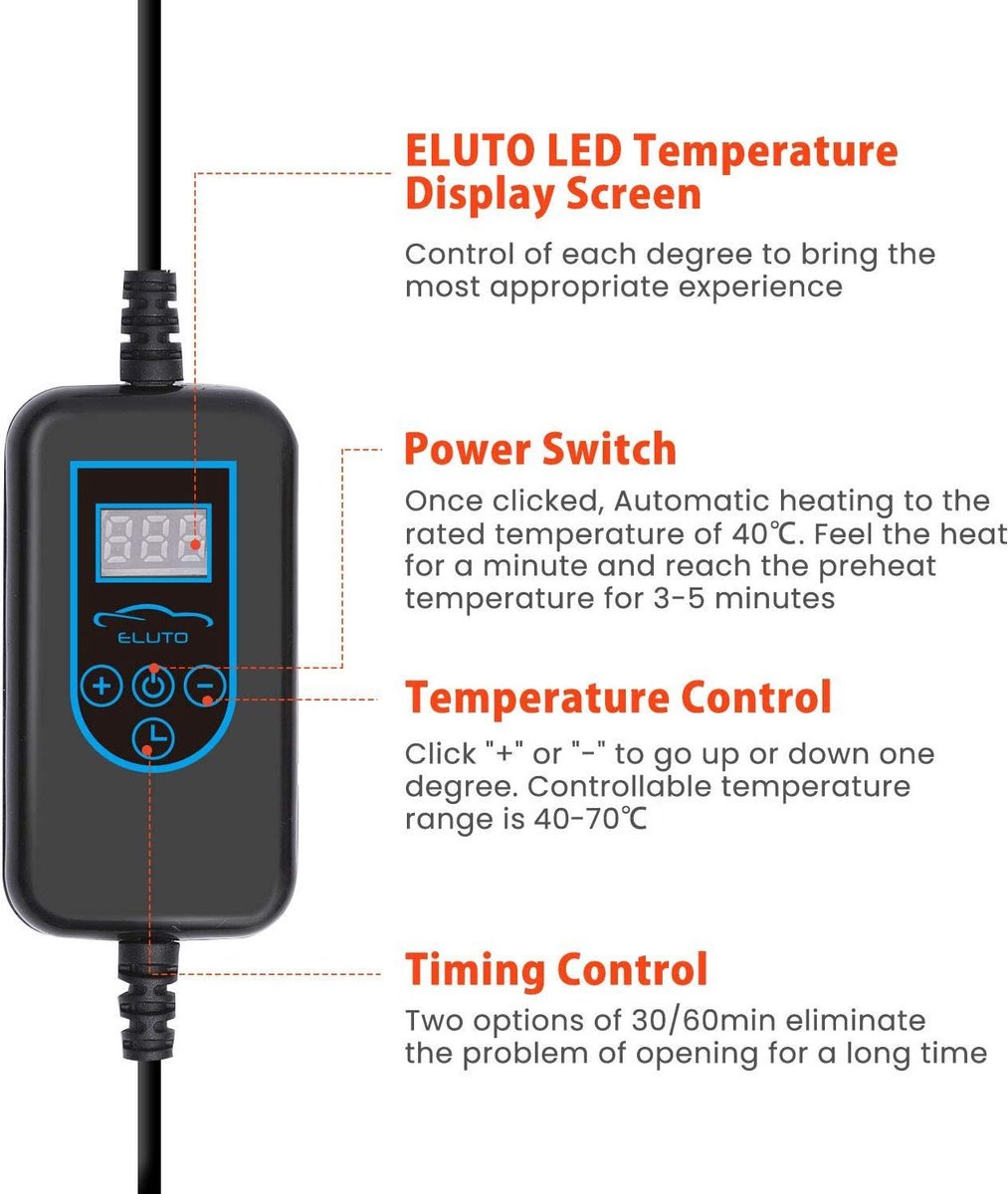 MeLtor Siège Chauffant Voiture, Trois Vitesses Chauffage Rapide,Contrôle  Intelligent 12v-24v Siège Chaud De Voiture, Comprend Une Pelle à Neige Et  des