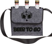 Biertas Beer To Go - Vilten biertasje voor 3 flesjes bier - Bier Cadeau grappig - Cadeau voor mannen - Vaderdag cadeau