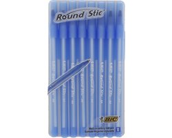 Balpen BIC Round Stic M blauw - 8 stuks