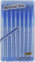 BIC - Balpennen - schoolpennen - fine liner - fijne pennen - pennen - Round stic - 8 pack - blauw - fijne grip