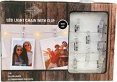 Foto Licht Slinger • 20 LEDS/Clips • 2 Meter - Op batterijen - Warm wit licht - Foto lichtslinger • Foto lichtsnoer - Fotocollage - Foto's Ophangen - Kerst - Feest - Fotoslinger met verlichti