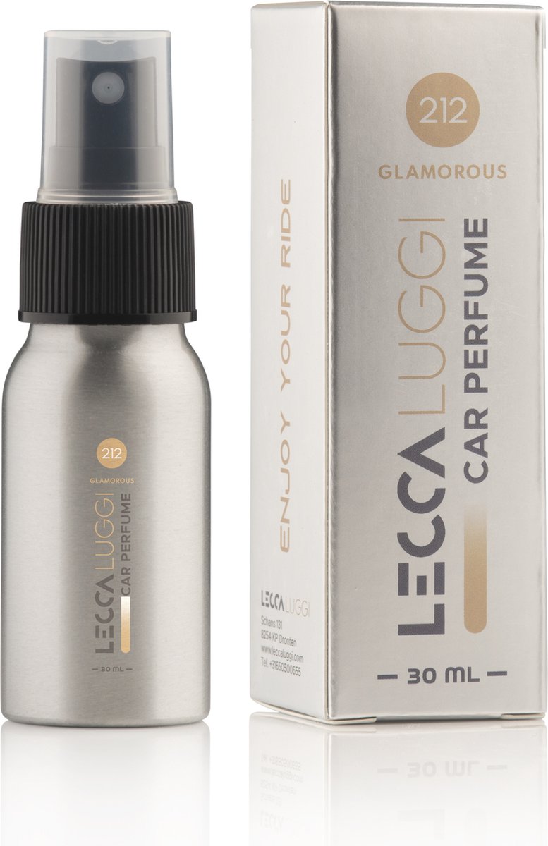 Goedkoopste Lecca Luggi Autoparfum 212 Glamorous - 30 ml - Auto Parfum Spray met Sandelhout, Bourbon Vanille en Musk - Luxe Auto Geur voor Elegantie en Verfijning - Langdurige Auto Geurspray