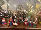 Mini Kerstgroepje - 9 losse figuurtjes - 1 cm tot 4 cm hoog