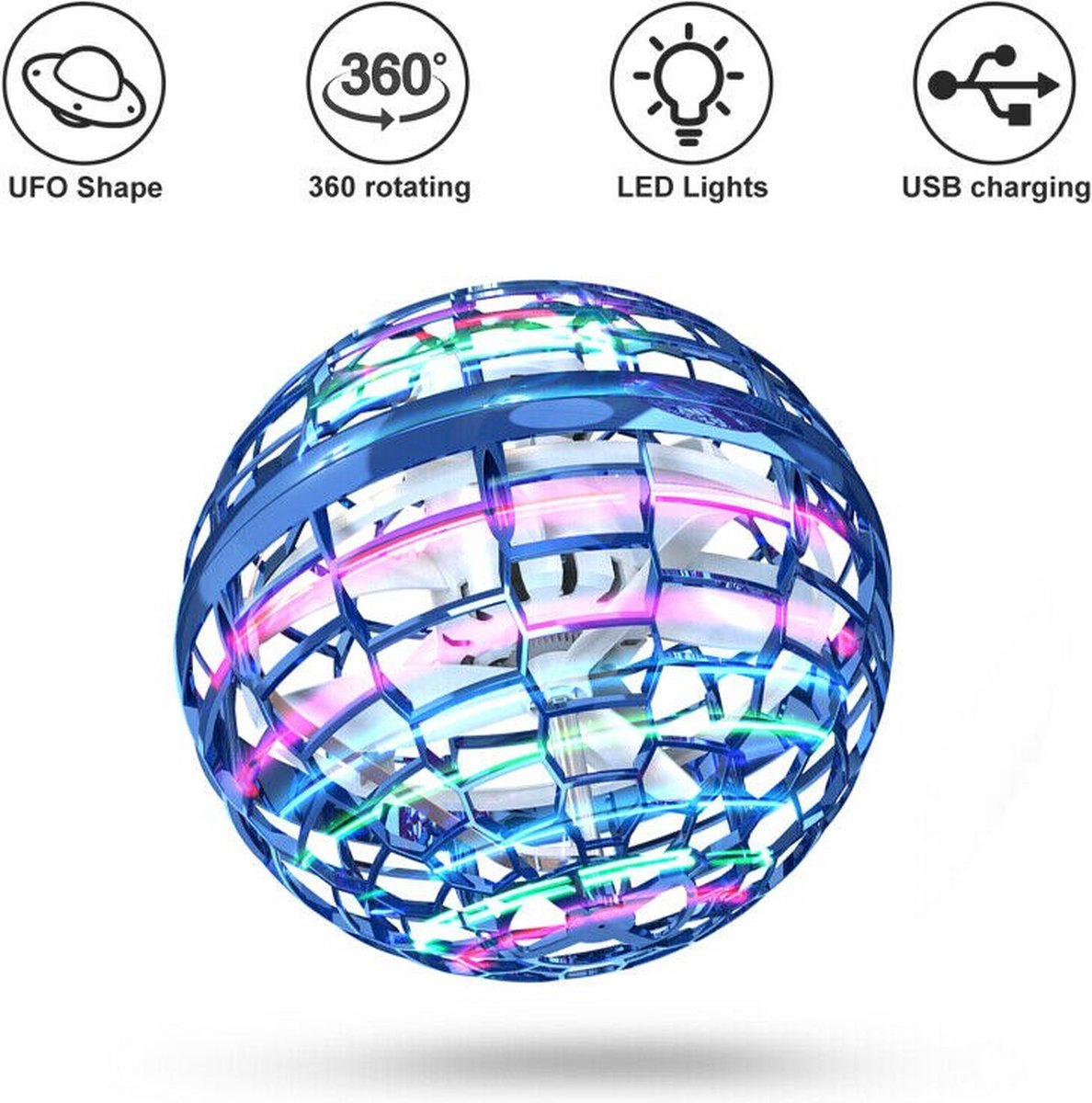 Boule Volante Lumineuse, Fly Spinner Hover Ball LED Flying
