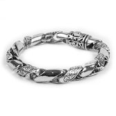 zilveren armband | gevlochten armband | bloemen | 925 zilver | 18 cm