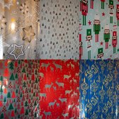 5 rollen Kerst inpak papier - kerst inpakpapier - kerst papier - kerst - cadeau papier - kerst verpakking - inpakpapier kerst rollen - inpakpapier op rol - inpakpapier goud