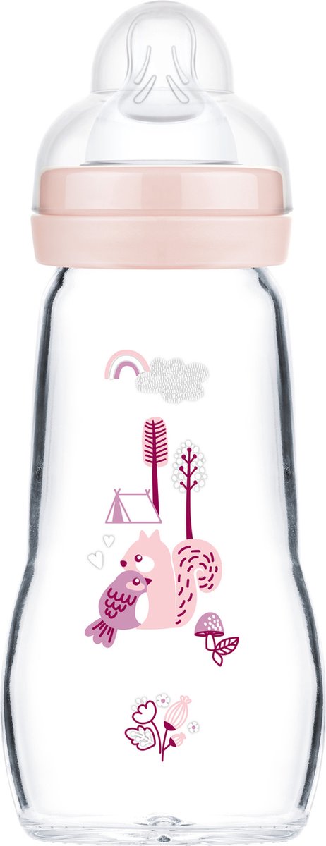 Mam Glazen Zuigfles 260 ML ( Girl)