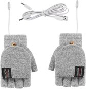 Vitafa Verwarmde Handschoenen Heren - Winter - Handschoenen met verwarming - Voor heren en dames - Verwarmde wanten - USB oplaadbaar - Grijs