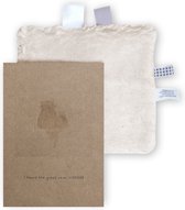 Snoozebaby geboortecadeau set: geboortekaartje + envelop + duurzaam gemaakte gift - alleen nog maar 2 postzegeltjes plakken - Peach Blush