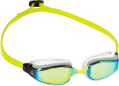 Aquasphere Fastlane - Zwembril - Volwassenen - Yellow Titanium Mirrored Lens - Wit/Geel