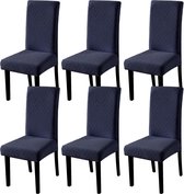 YISUN universele Stretch stoelhoezen set van 4, set van 6 stoelhoezen voor eetkamerstoel (set van 6, donkerblauw)