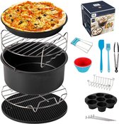 Heteluchtfriteuse accesoires 16 delige Set - Geschikt voor Airfryer XL en XXL - ⌀ 20 cm (Inclusief 'Airfryer Recepten E-BOOK')