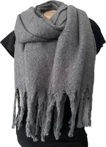 Lange Warme Sjaal - Omslagdoek - Extra Dikke Kwaliteit -  Effen - Unisex -  Antraciet - 180 X 55cm