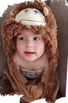 Lounger, Snuggle kinderdeken "Aap" hooded - Bruin